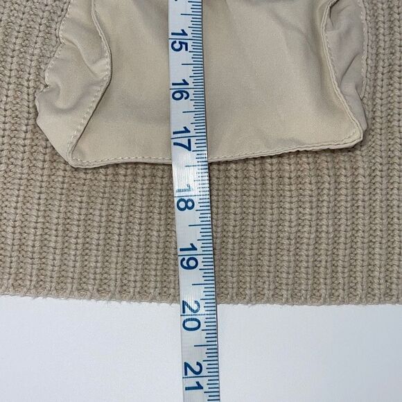 English Factory Womens Cardigan Sweater Crop Long Sleeve Acrylic Beige Large - Picture 7 of 7
